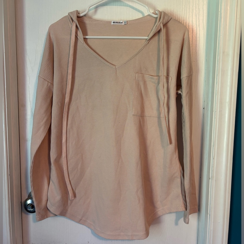 Women's Beige Hooded Top